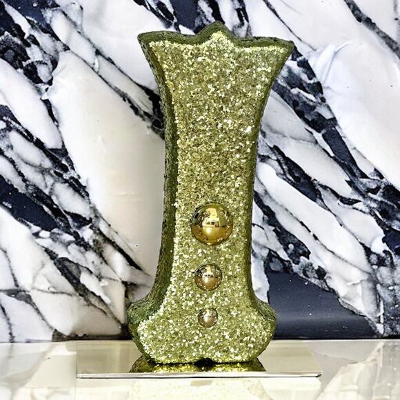 Super RARE COACH STORE DISPLAY Green with BRASS Coach Studs I Letter Sign Decore - Picture 8 of 11